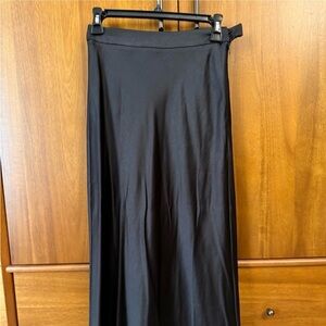 Rare Something Navy Satin Like Skirt